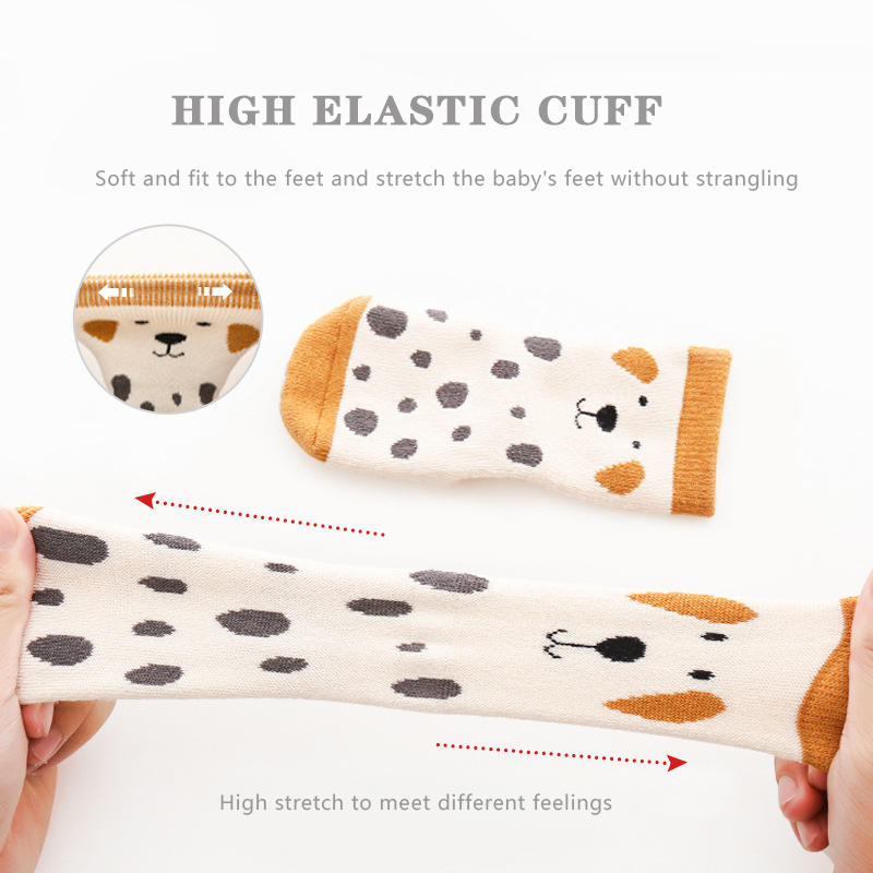 滑り止めの動物デザインのフロアソックス,柔らかい綿,子供用, - Unisex Baby Socks Non Slip のレビューと価格