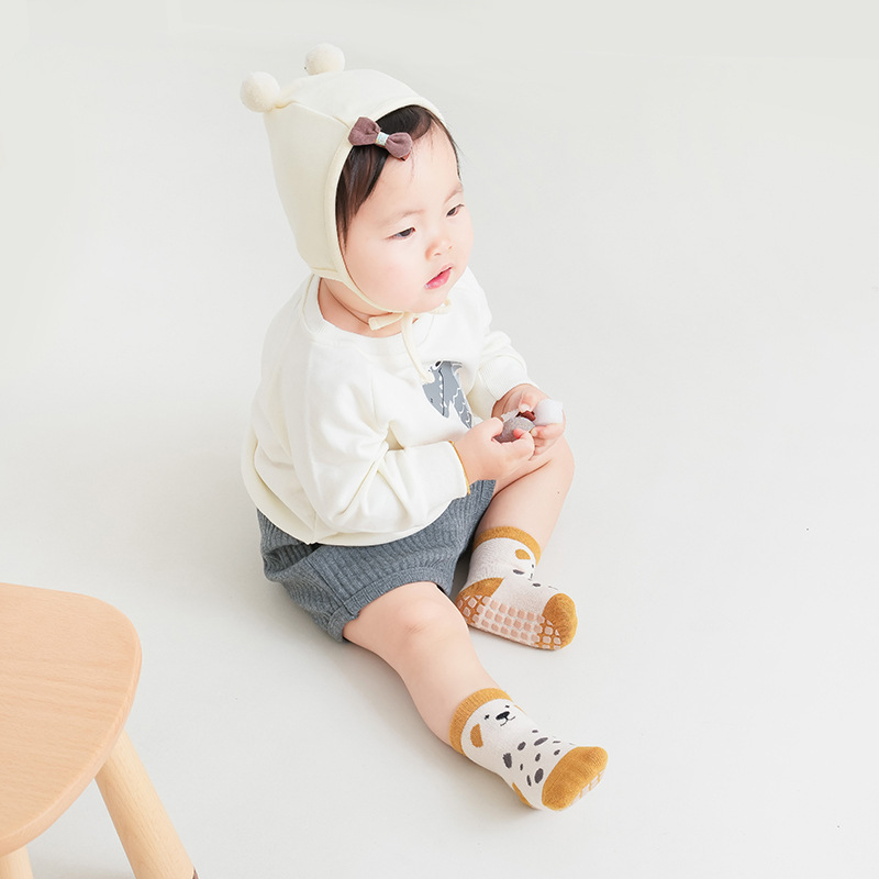 滑り止めの動物デザインのフロアソックス,柔らかい綿,子供用, - Unisex Baby Socks Non Slip のレビューと価格