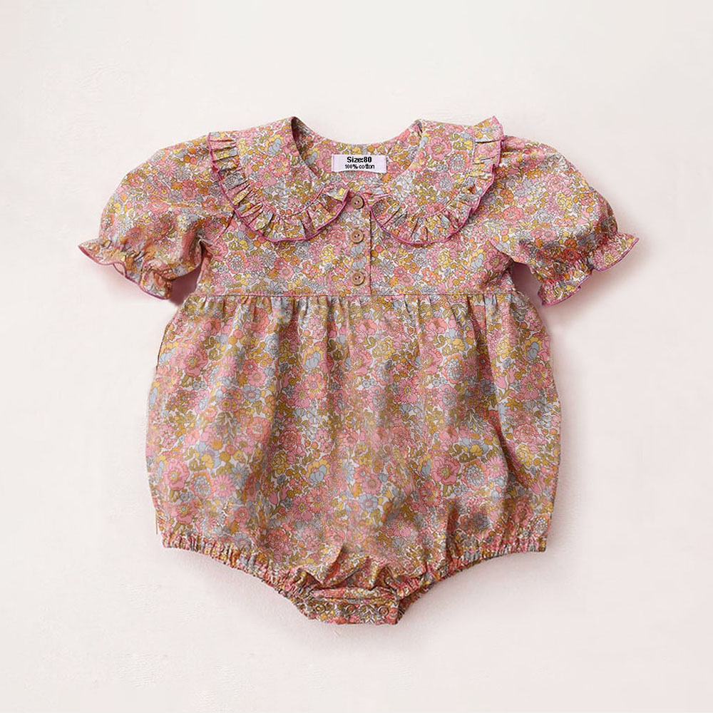 夏の新生児用ワンピース服 可愛い花柄女の子ロンパース 綿ベビ - Newborn Baby Girl Romper Floral のレビューと価格