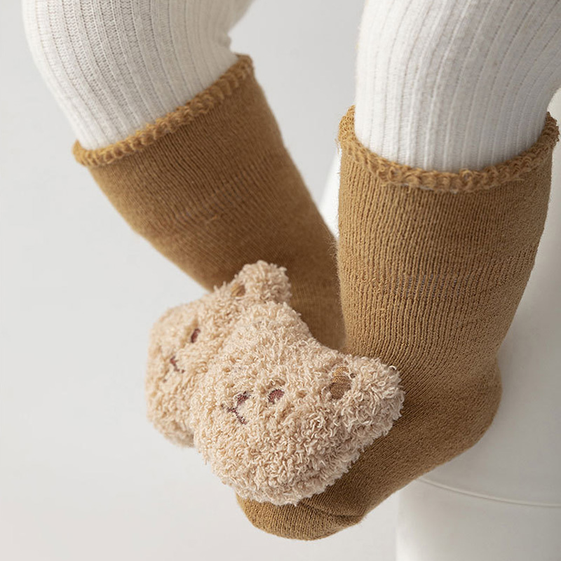ベビーソックス綿厚くて暖かい居心地の良いかわいい漫画クマ幼児 - Unisex Baby Socks Non Slip のレビューと価格