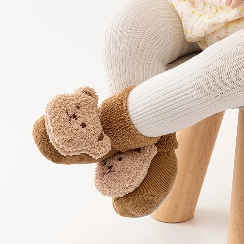ベビーソックス綿厚くて暖かい居心地の良いかわいい漫画クマ幼児 - Unisex Baby Socks Non Slip のレビューと価格