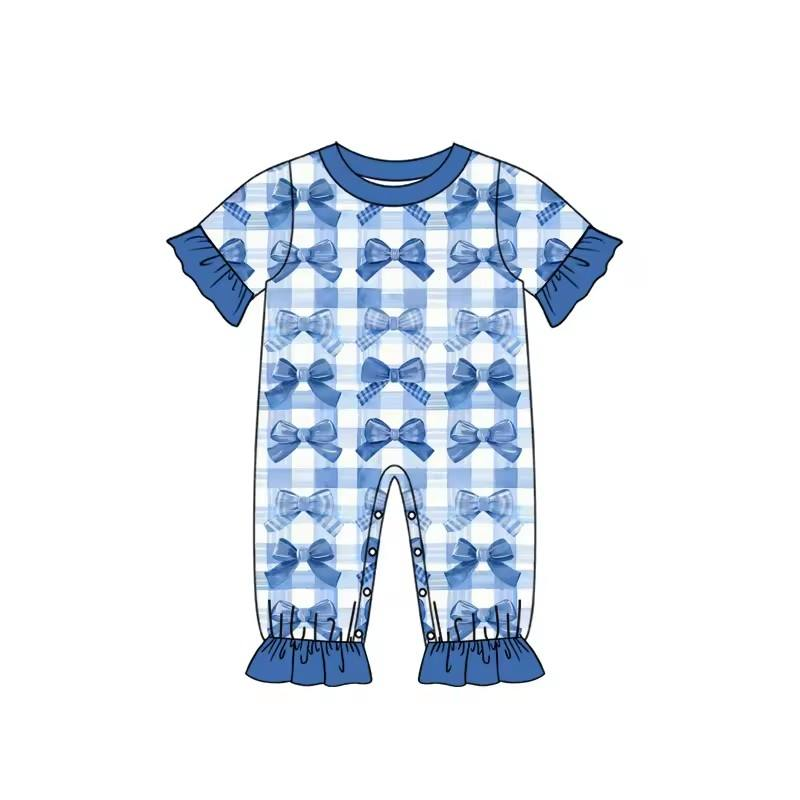 新生児向け、女の子用、リボン柄のプリントが施された、半袖、フ - Cotton Baby Onesies Zipper のレビューと価格