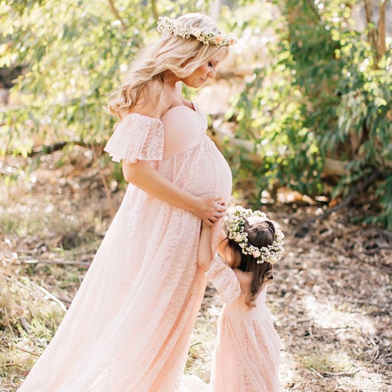 写真撮影のためのマタニティドレス,長い結婚式のドレス,レース - Maternity Wear のレビューと価格