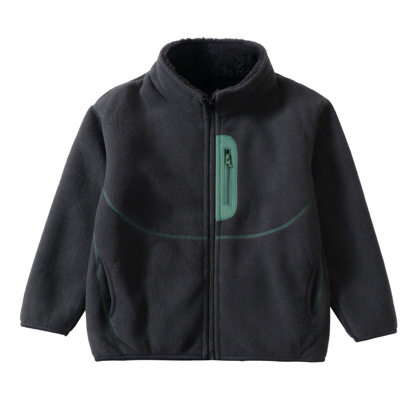 男の子 女の子 キッズ 両面フリースコート 襟付き 暖かいカ - Toddler Boy Winter Fleece Jacket のレビューと価格