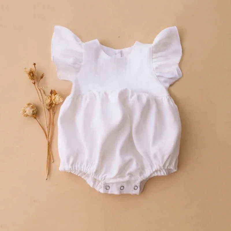 新生児用コットンとリネンのジャンプスーツ,0〜24m,夏のロ - Baby Summer Linen Sleeveless Jumpsuit のレビューと価格