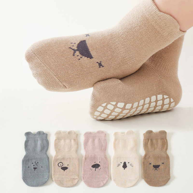 3/5 ペア ベビー 愛らしい動物柄 ノンスリップ フロアソ - Unisex Baby Socks Non Slip のレビューと価格