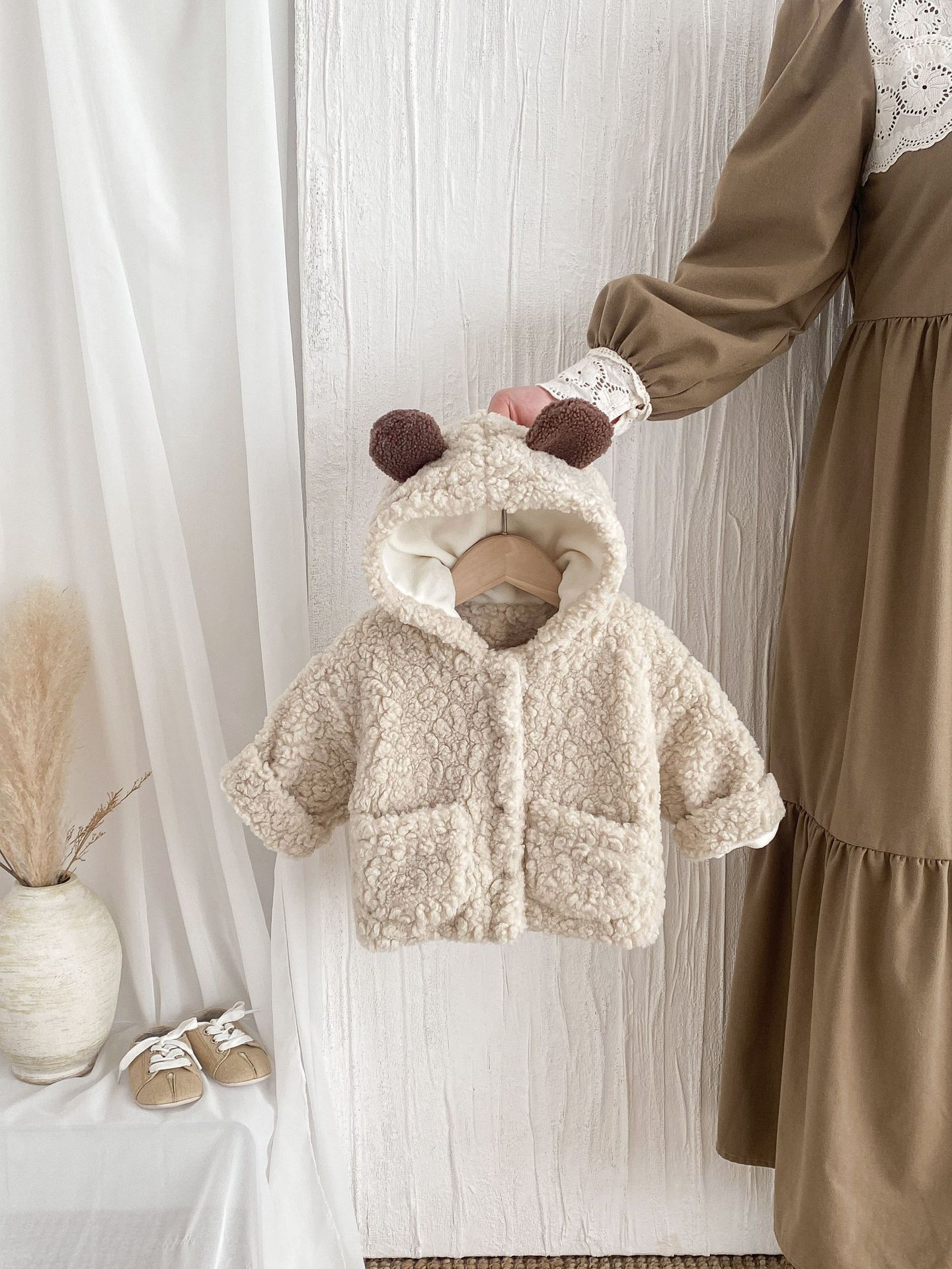 幼児用男の子女の子用可愛いクマ耳付きフード付きコート、幼児用 - Toddler Boy Winter Fleece Jacket のレビューと価格