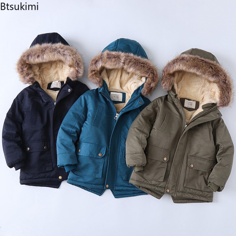 子供用フリース裏地コート肥厚男の子女の子綿ジャケット冬豪華な - Toddler Boy Winter Fleece Jacket のレビューと価格